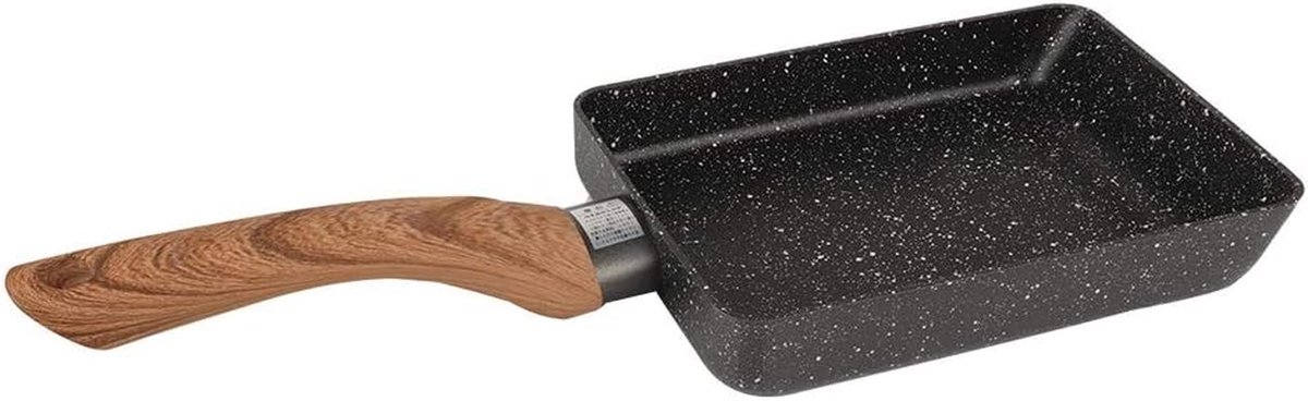 Omelet Pan - Japanse Koekenpan - Ontbijt Maken - Antiaanbaklaag - 35.5 x 13cm - Grijs