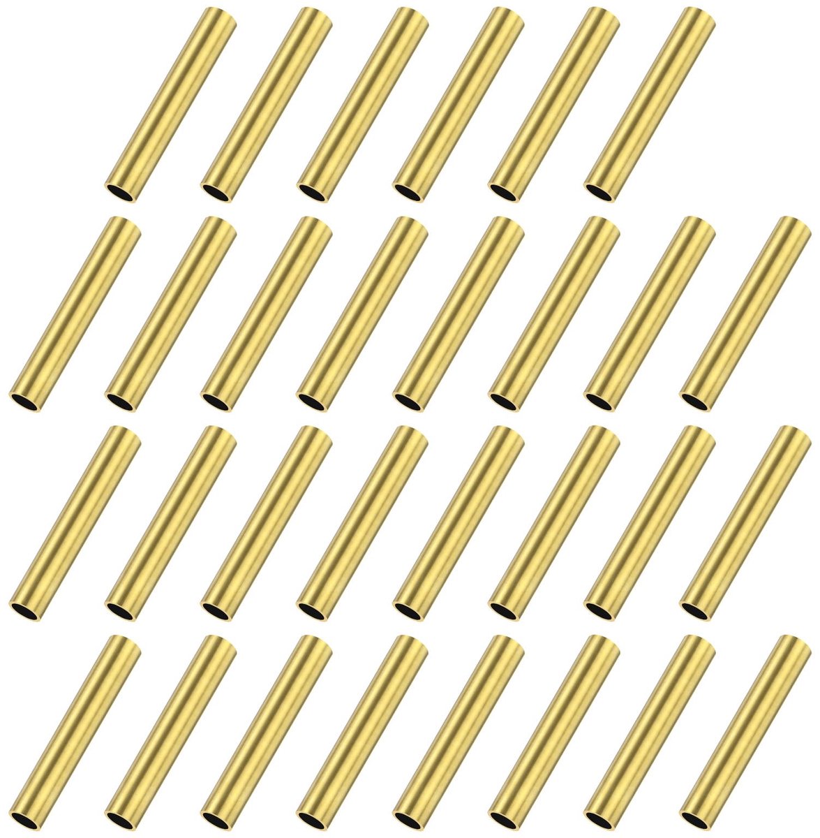 METERXITY 30 stuks 30 mm messing ronde buis, 5 mm buitendiameter 1 mm wanddikte korte messing naadloze buis voor doe-het-zelf knutselen/decoreren, kleine metalen rechte pijp [0,2x0,04x1,18 IN]