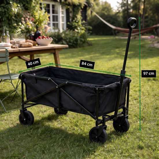 Camp Active - Inklapbare Bolderkar - Opvouwbaar - Zwart - Draagvermogen 50 kg van Camp Active — afbeelding 3
