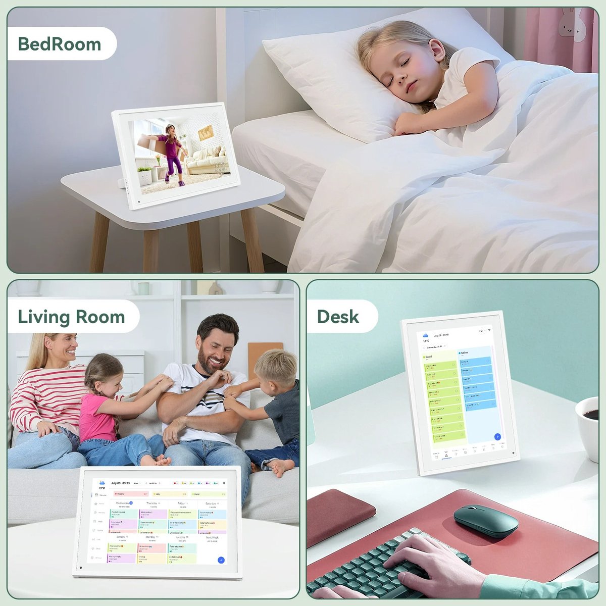 Innovastore Digitale Kalender - Elektronische kalender - Digitale fotolijst - Digitaal frame - WiFiSmart - Touchscreen - 10,1 inch