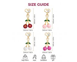 EBHO 4 Stuks Metalen Kersen Tasaccessoires Parels Charm Voor Handtassen - ShopVlot