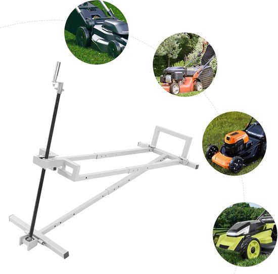 Gazontractorlift - Hefinrichting zitmaaier - Onderhoud apparaat - 400 kg hefvermogen - 74 cm hefhoogte - Lichtgrijs en zwart — afbeelding 4