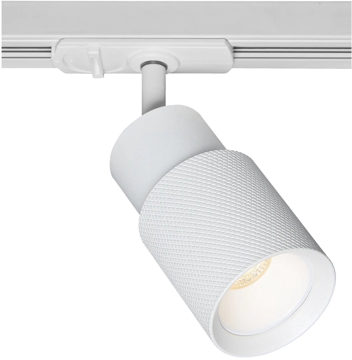 Nysal railspot voor 1-fase trackrail, kantelbaar, wit aluminium, GU10 fitting, dimbaar, lichtbron niet inbegrepen