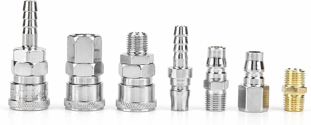18-delige luchtcompressor connector set voor lijnslangen, 1/4" snelkoppelingen, hoge sterkte en betrouwbare prestaties