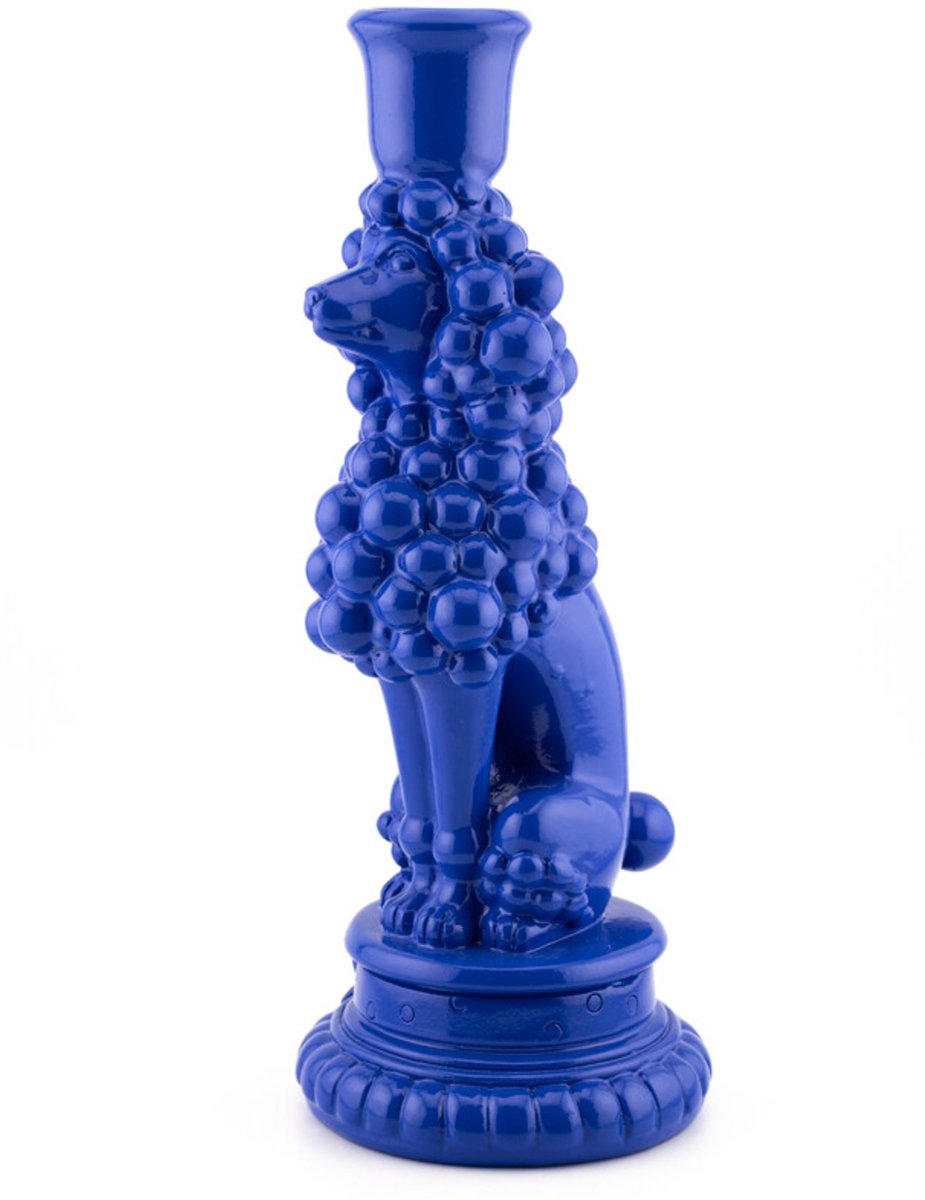 Kaarsenstandaard Fifi poedel blauw wb
