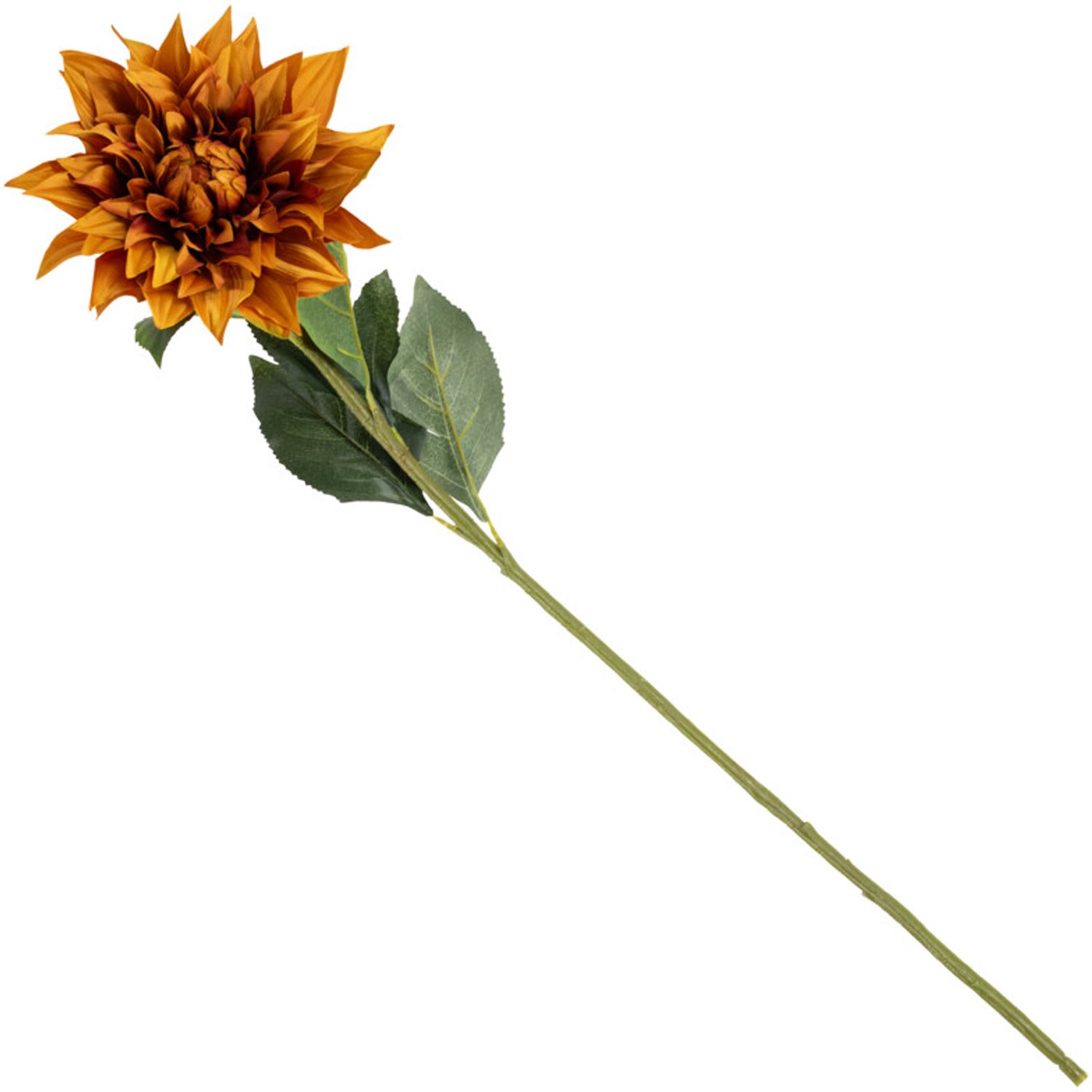 Kunstbloem chrysant 80cm oranje