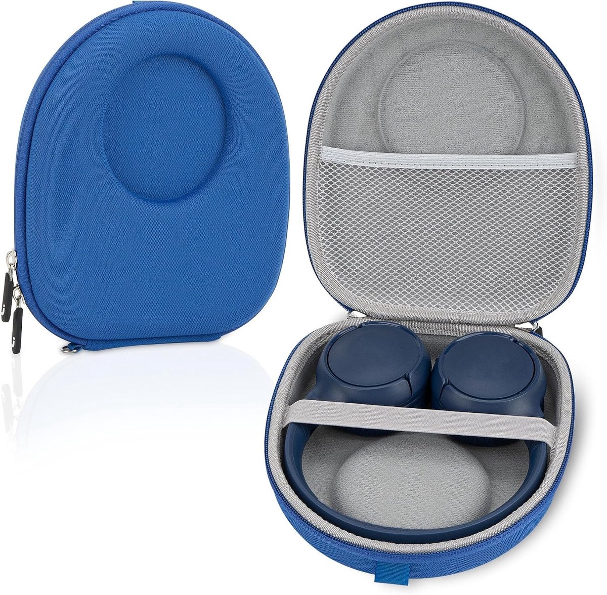 Draagtas voor Hoofdtelefoons, Geschikt voor JBL T600BTNC, Live 400BT, Tune 500BT en E45BT, Beschermende Hardcase met Opbergruimte voor Kabel en Oplader (Blauw)