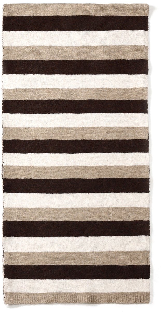 Wintersjaals met strepen, eenvoudig, polyester, geschikt voor dagelijks gebruik. - khaki