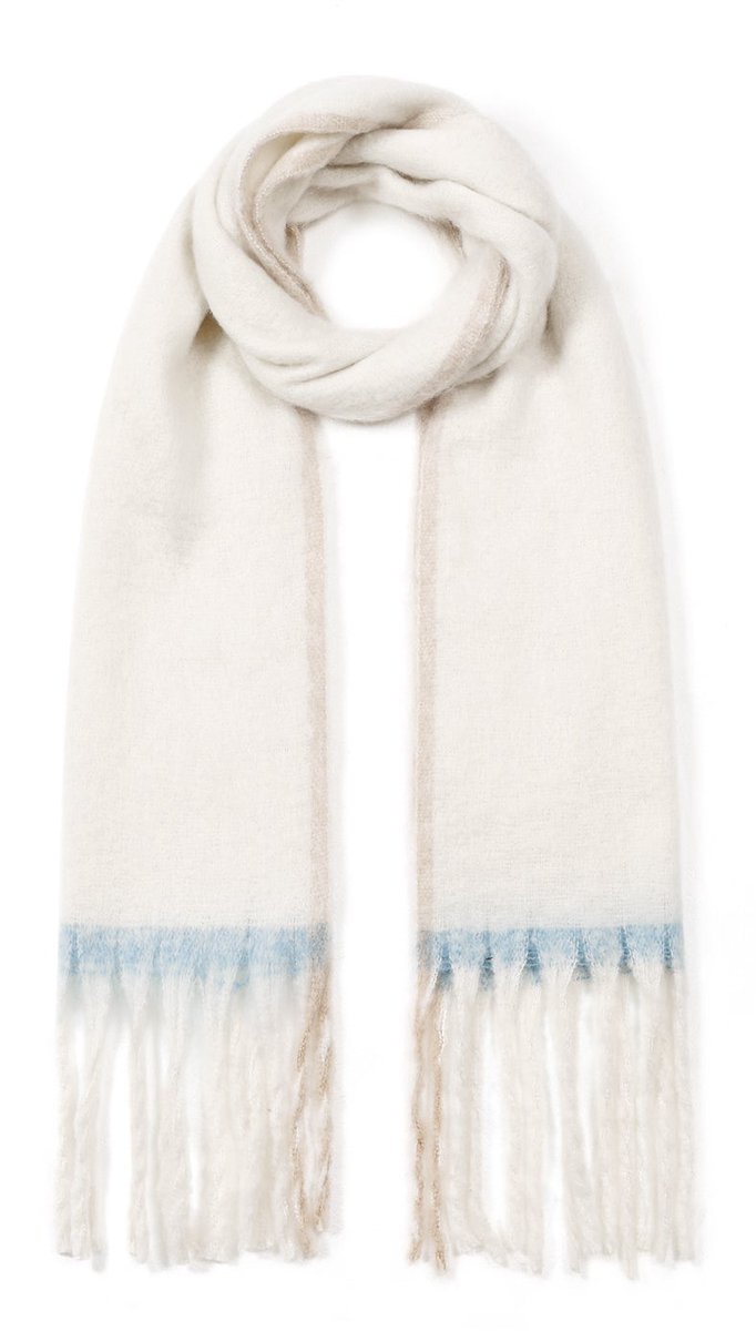 Wintersjaals, effen kleur, eenvoudig, polyester, dagelijkse accessoires - Gebroken wit
