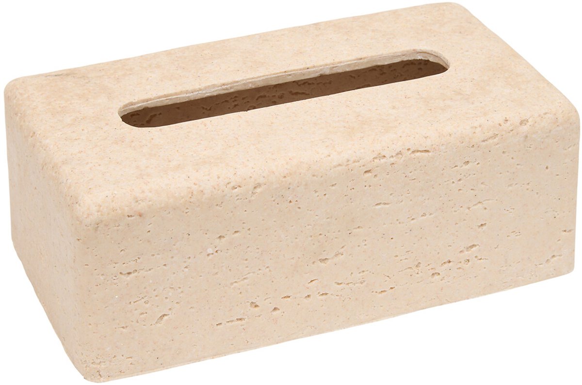Tissuebox van polyresin met steenlook