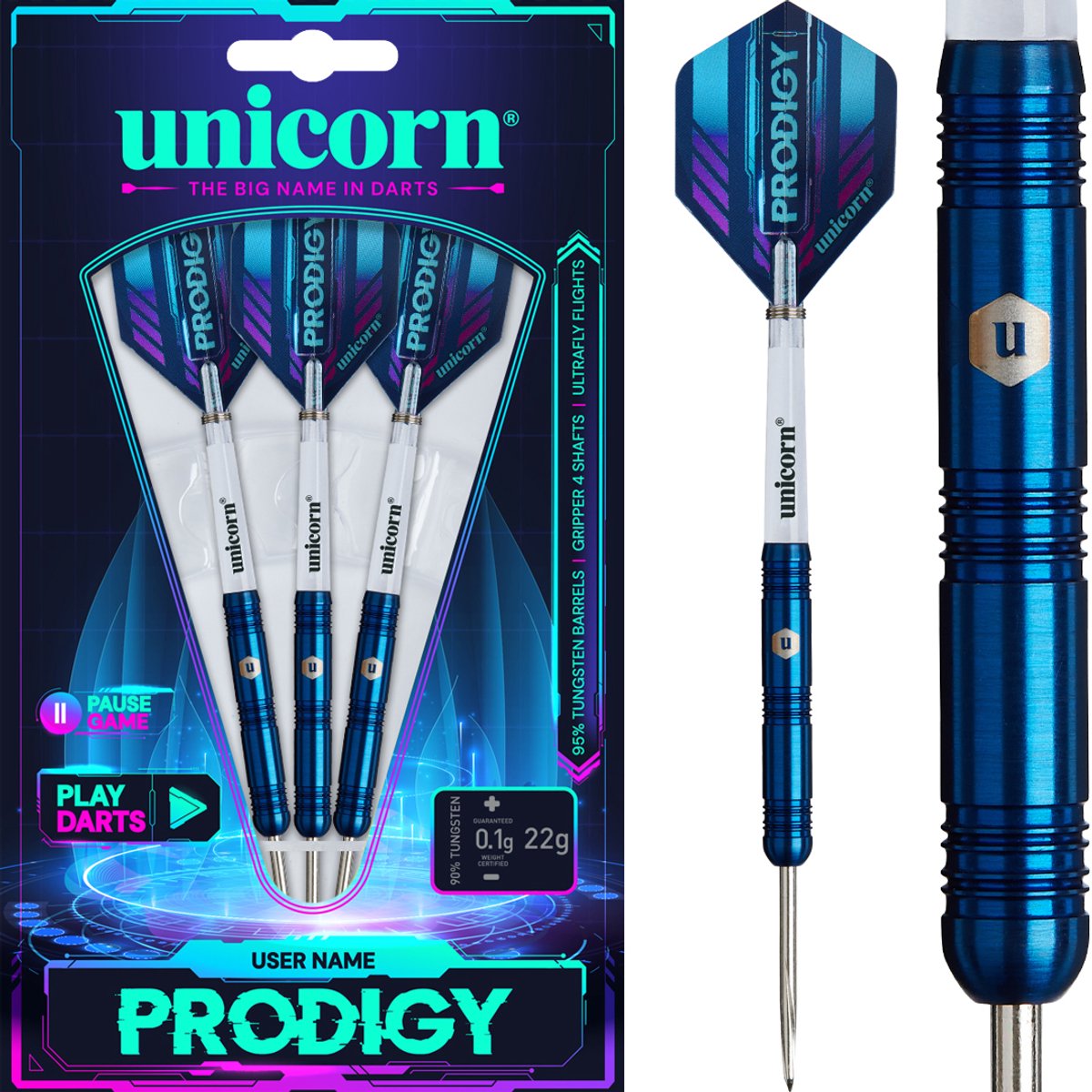 Unicorn Prodigy S1 95% - Dartpijlen