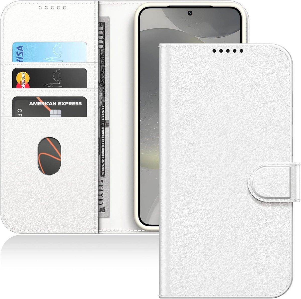 Elegante Wallet Case voor Samsung Galaxy S24 in Wit - Bescherming, Functionaliteit en Stijl
