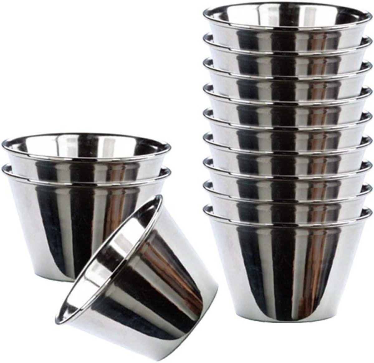 Individuele Vorm - Roestvrij Staal - 7 cm - Set van 12 - Voor Keuken en Bakkerij