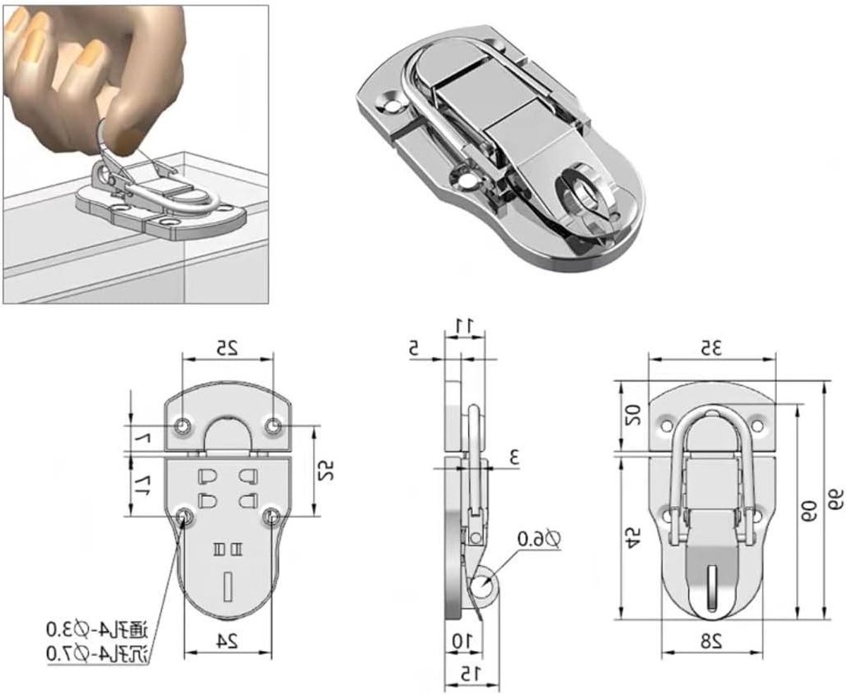 Hasp Grendels - Knevelsluiting Set - Kisten Sluiten - Vernikkeld Metaal - 2 stuks - Zilver