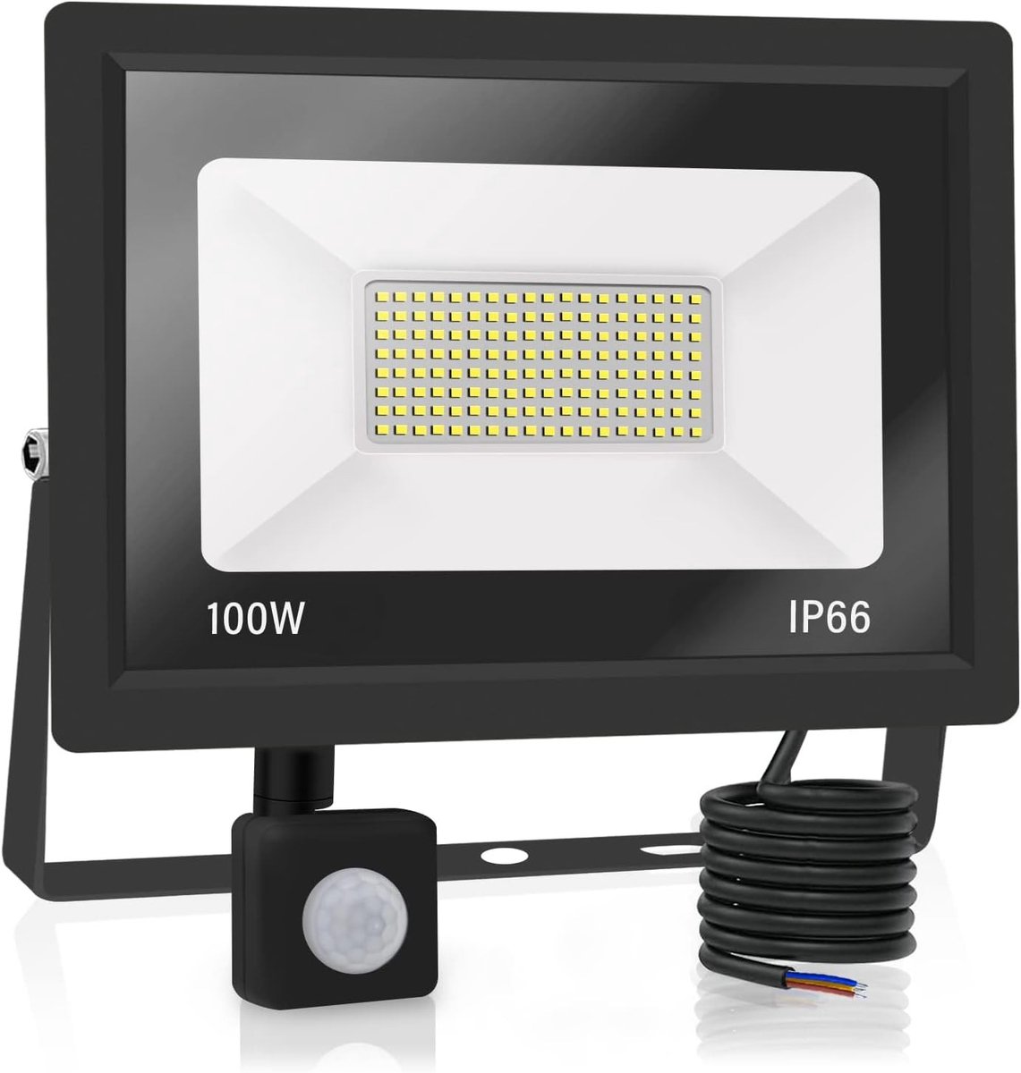 Led-spot met Bewegingsmelder - 100W - Koel Wit - Waterdichte Veiligheidsspot met Sensor - Voor Tuin en Garage