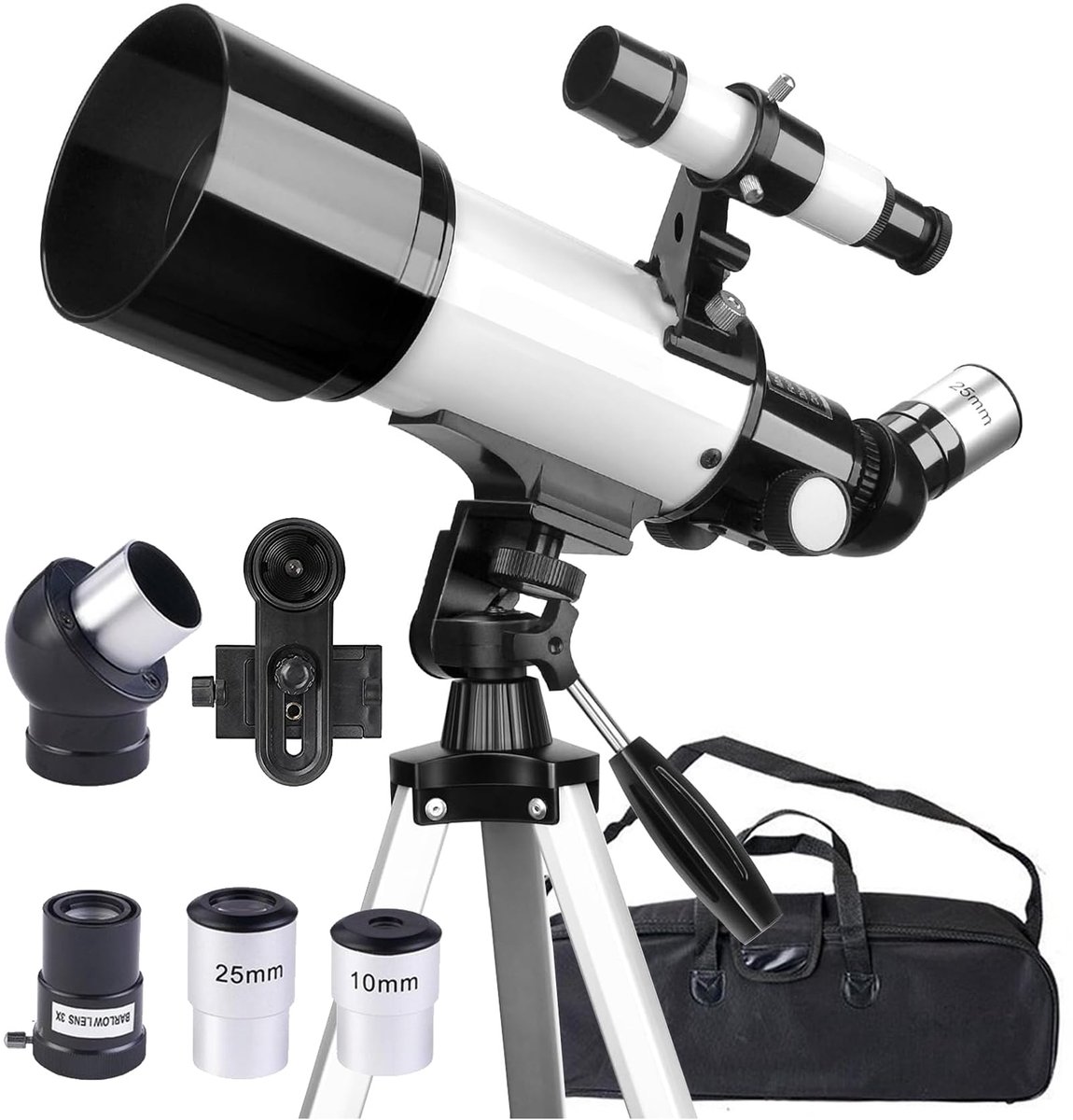 Telescoop Astronomie 70mm Opening Draagbare Sterrenkijker Met Statief Telefoonhouder 400mm Beginners Set