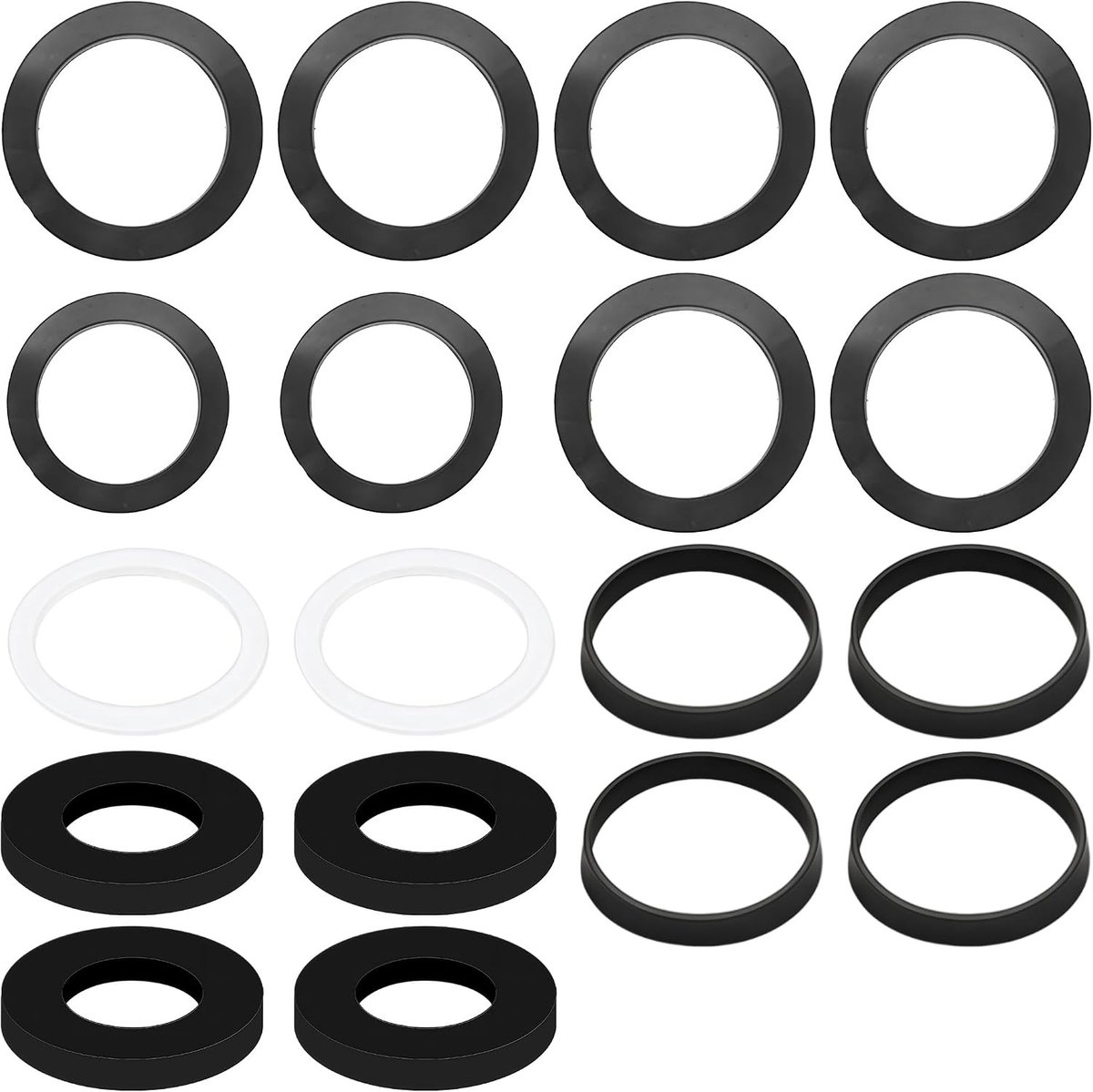 Afvoergasketset voor Wasbak, 1 1/2 Inch Sifongasket voor 40mm/45mm/56mm Keukenafvoer, Inclusief Platte en Conische Gaskets voor Betrouwbare Waterdichting en Eenvoudige Installatie