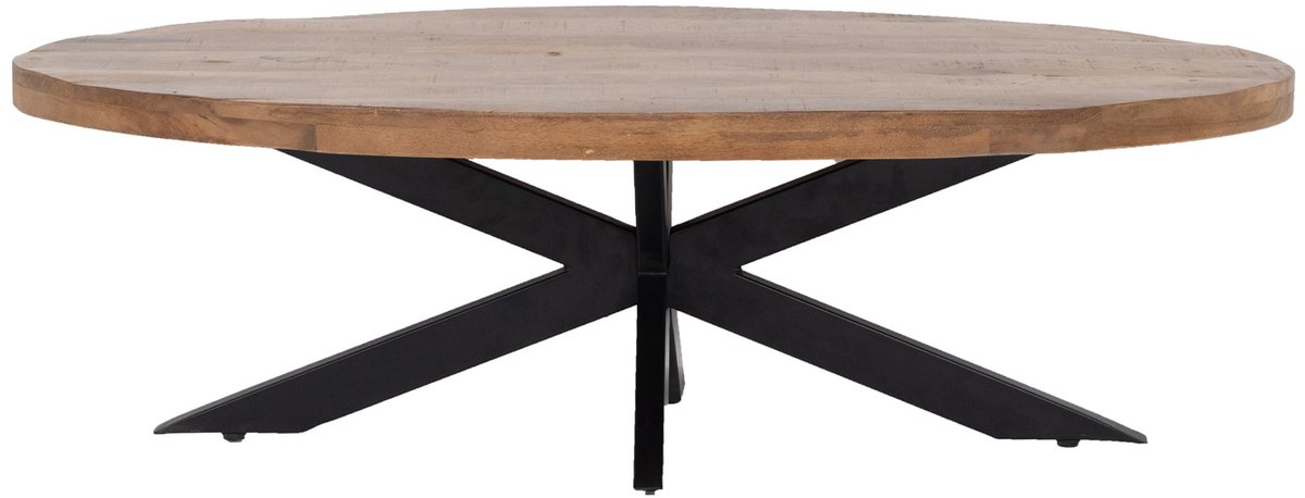 Giga Meubel Salontafel Mansour - Ovaal Bruin Hout - 130x70x40cm