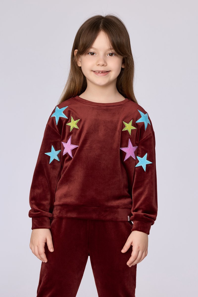 Woody Meisjes-Dames pyjama bordeaux - maat 152/12J
