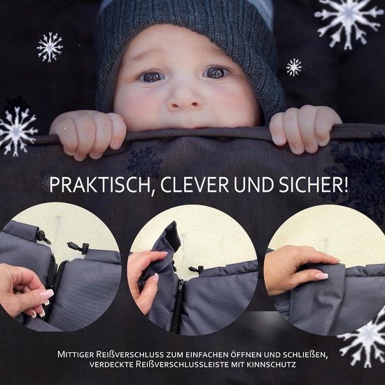 Winter voetenzak - Mummy model - Kind warm houden - Verstelbare lengte - 90-110 cm - Beige — afbeelding 2