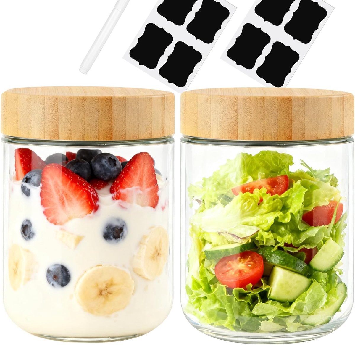 Meal Prep Glazen - 470 ml - Voor Voorbereiden van Maaltijden