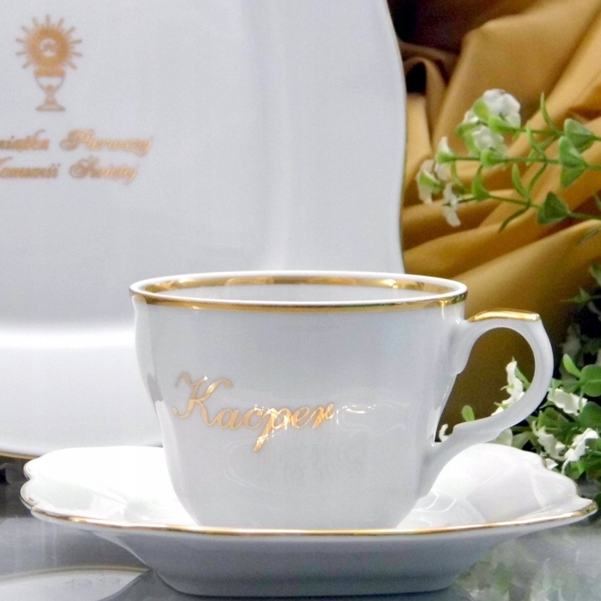 Communie Servies Romantica 2-delig met Naam & Datum