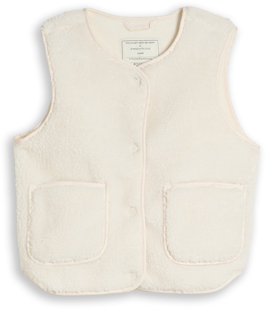 Tom Tailor - Teddy-vest - Maat 116/122 - light creme teddy
