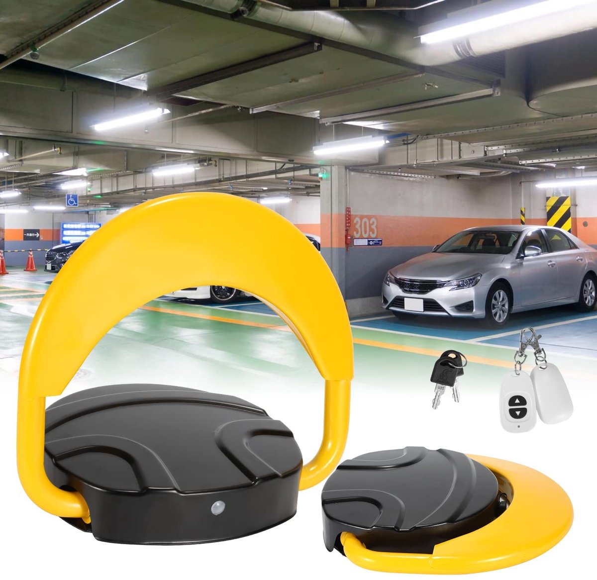 2 x 6-Key Parking Blocker - Vouwbaar met 4 afstandsbedieningen