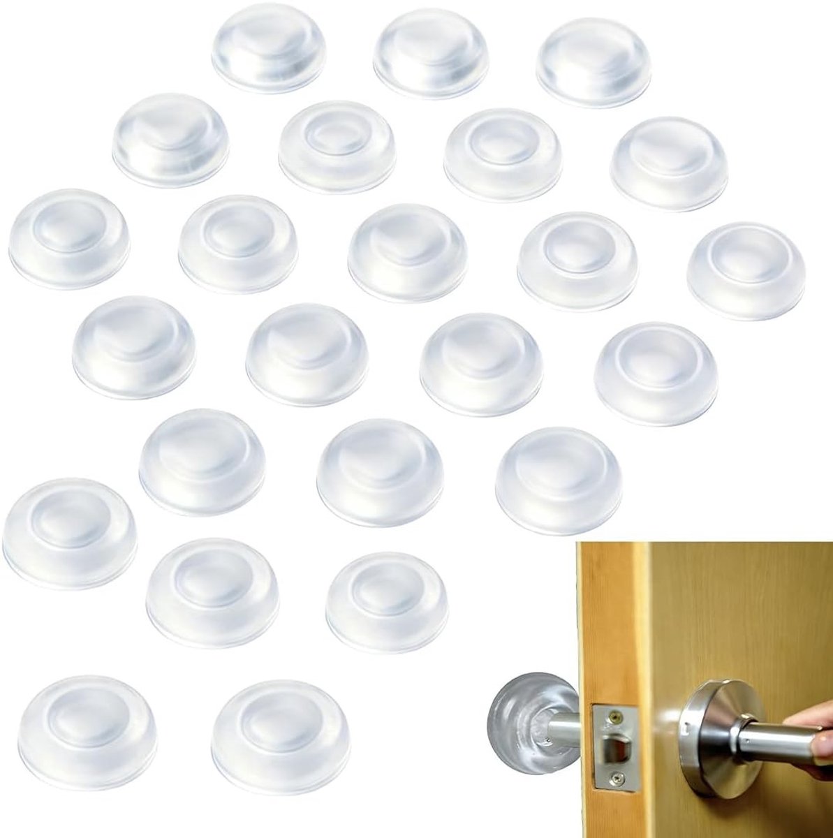 Set van 25 Transparante Silicone Deurstoppers - Dikke Rubber Deurstoppers voor Deuren, Lades, Kasten en Ramen