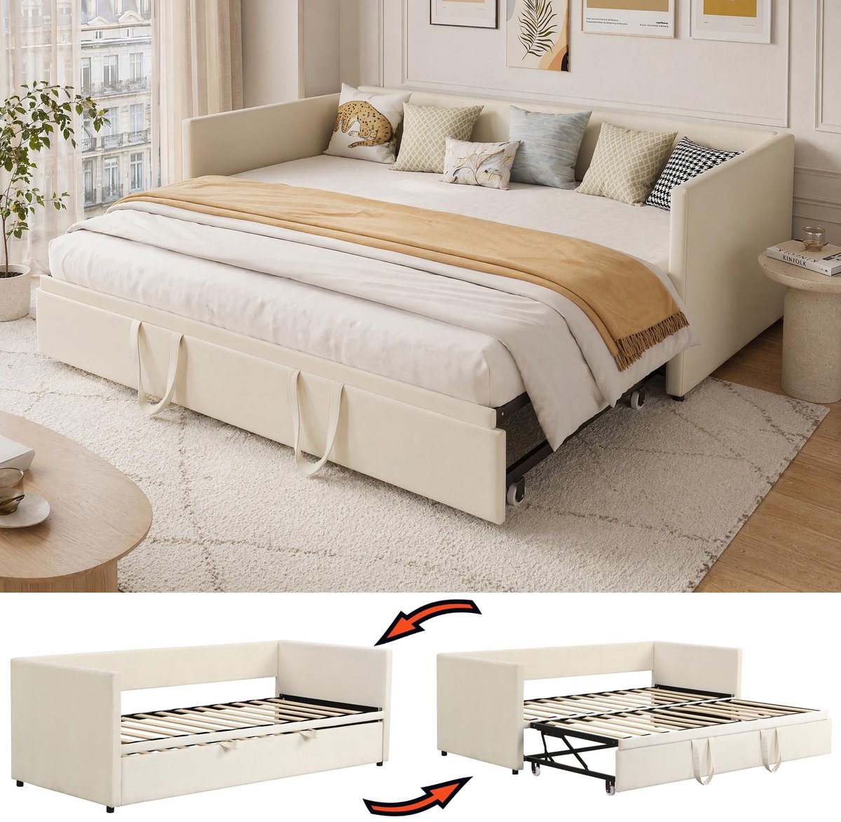Uitklapbare Sofa Bed - Velvet - 90/180 x 200 cm