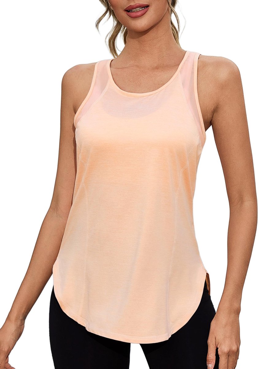 Sportieve Tanktop Dames - Mouwloos en Ademend - Oranje