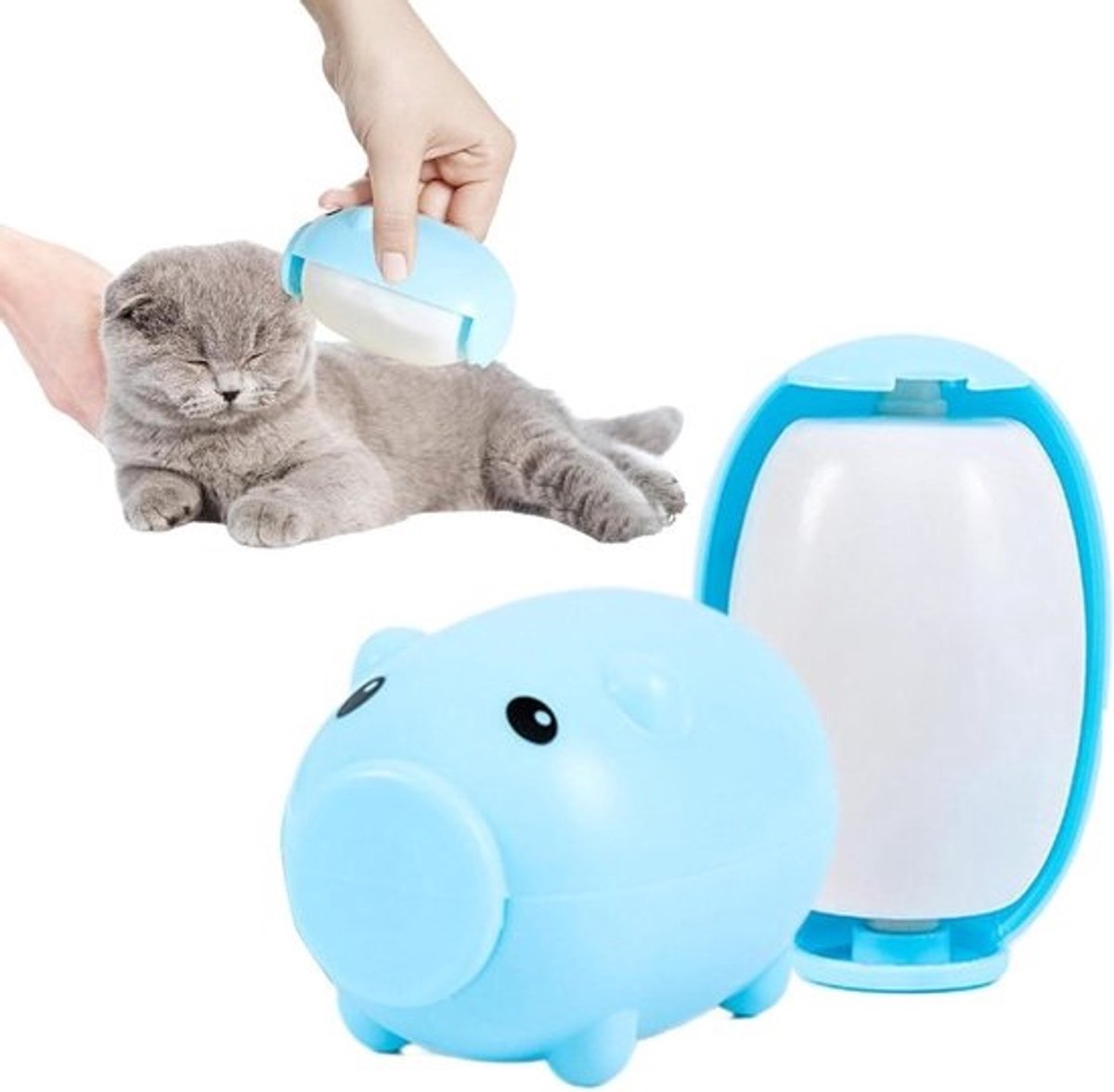 Pluisroller Kleding - Lijmroller Herbruikbaar - Dierenharen Verwijderen - Wasbaar Ontwerp - 10 cm Breed - Blauw