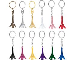 Retro Sleutelhangers van de Eiffeltoren - Parijs Souvenirs, Mini Pendant Sleutelhanger voor Tassen, Kleurige Geschenken in 12 Kleuren