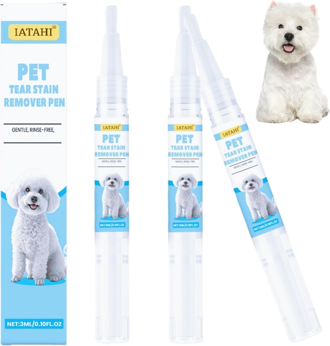 Effectieve Oplossing voor het Verwijderen van Tranen bij Honden en Katten, 2 Stuks, Dierenverzorging en Hygiëne
