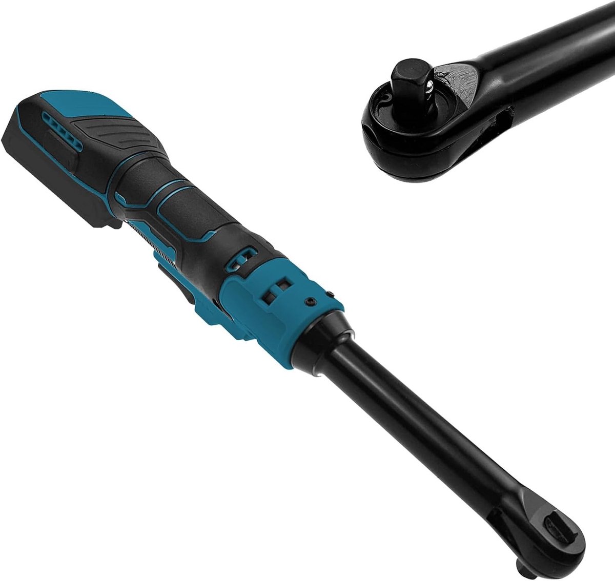 Draadloze Ratelsleutel 3/8" met 16cm Lange Bar, 600RPM en 100N.m Koppel, Inclusief LED Verlichting voor Efficiënt Werkzaamheden