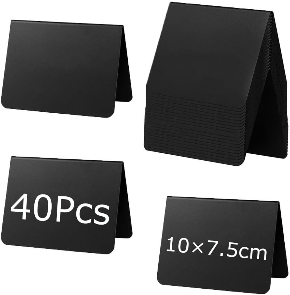 Set van 40 Uitwisbare Tafelnummerborden voor Restaurant en Bruiloft - Prijslabels voor Gourmet Buffet (10 x 7.5 cm)