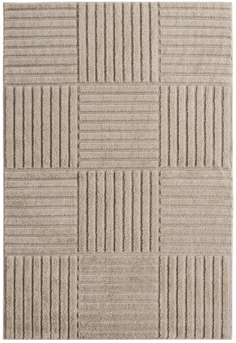 Dutch XXL Japandi Vloerkleed | Tapijt | Art | Blokken | Beige | 120x170 cm