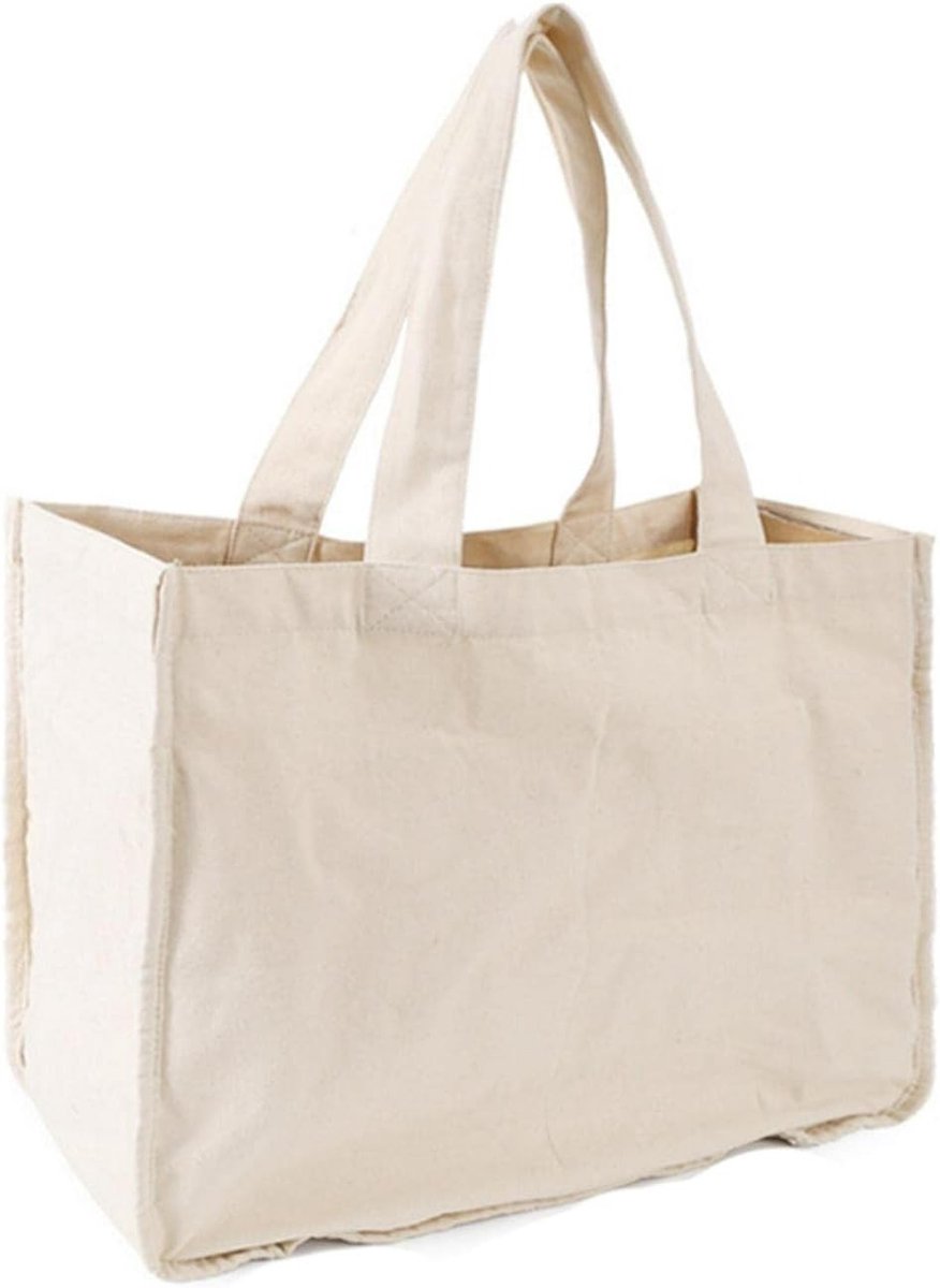 Grote Herbruikbare Canvas Tote Bag voor Winkelen, Eco-vriendelijk en Wasbaar met Handvatten