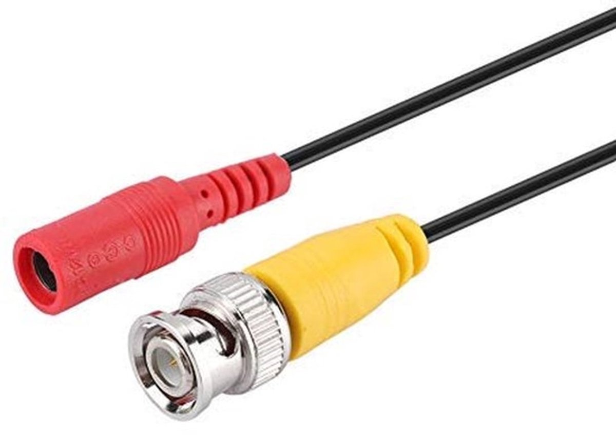 BNC-videovoedingskabel voor CCTV-bewakingssysteem, 2,1 mm DC-voedingsconnector (20 m)