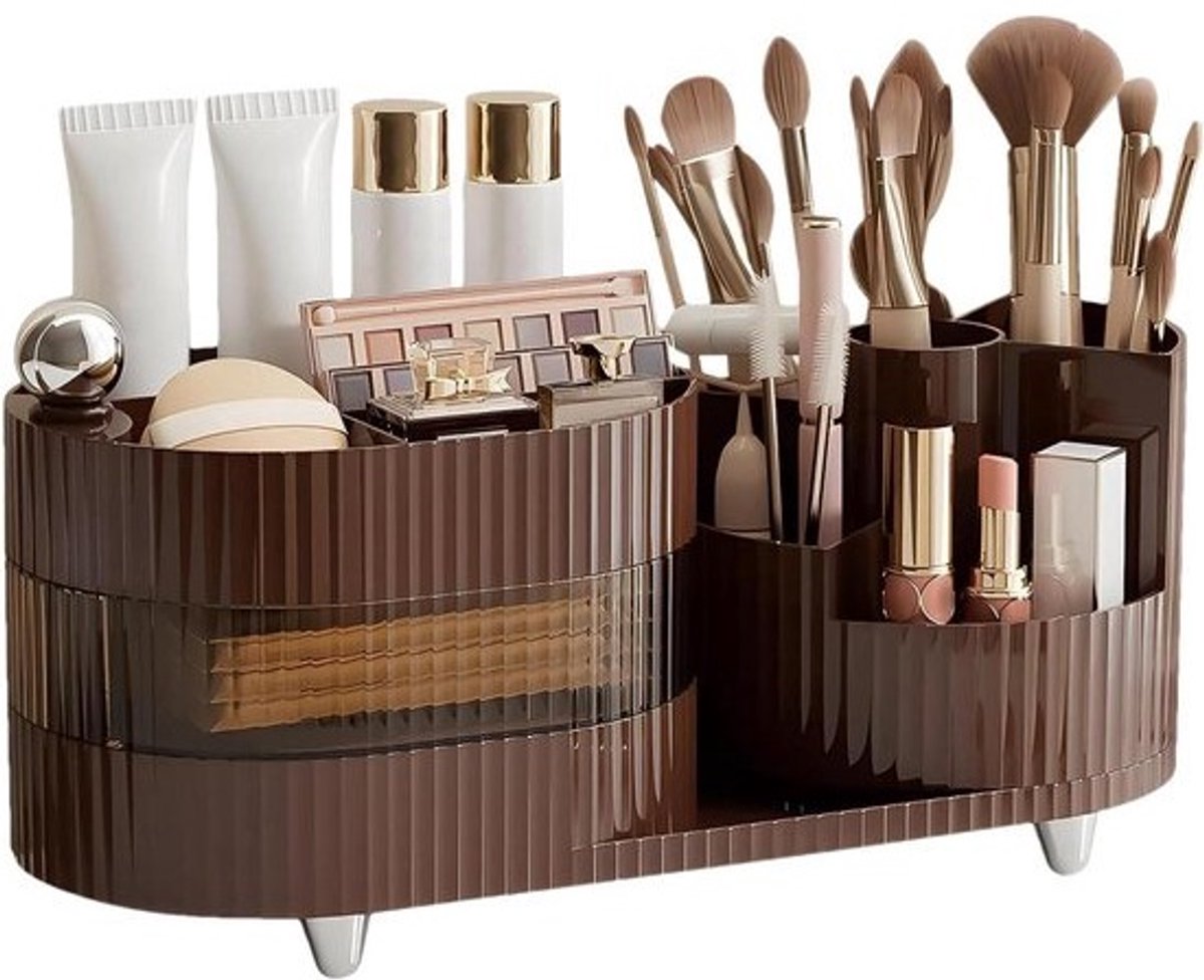 Cosmetische Organizer - Make-up Houder - Bureau Opruimen - 360 Graden Draaibaar - Niet Gespecificeerd - Bruin