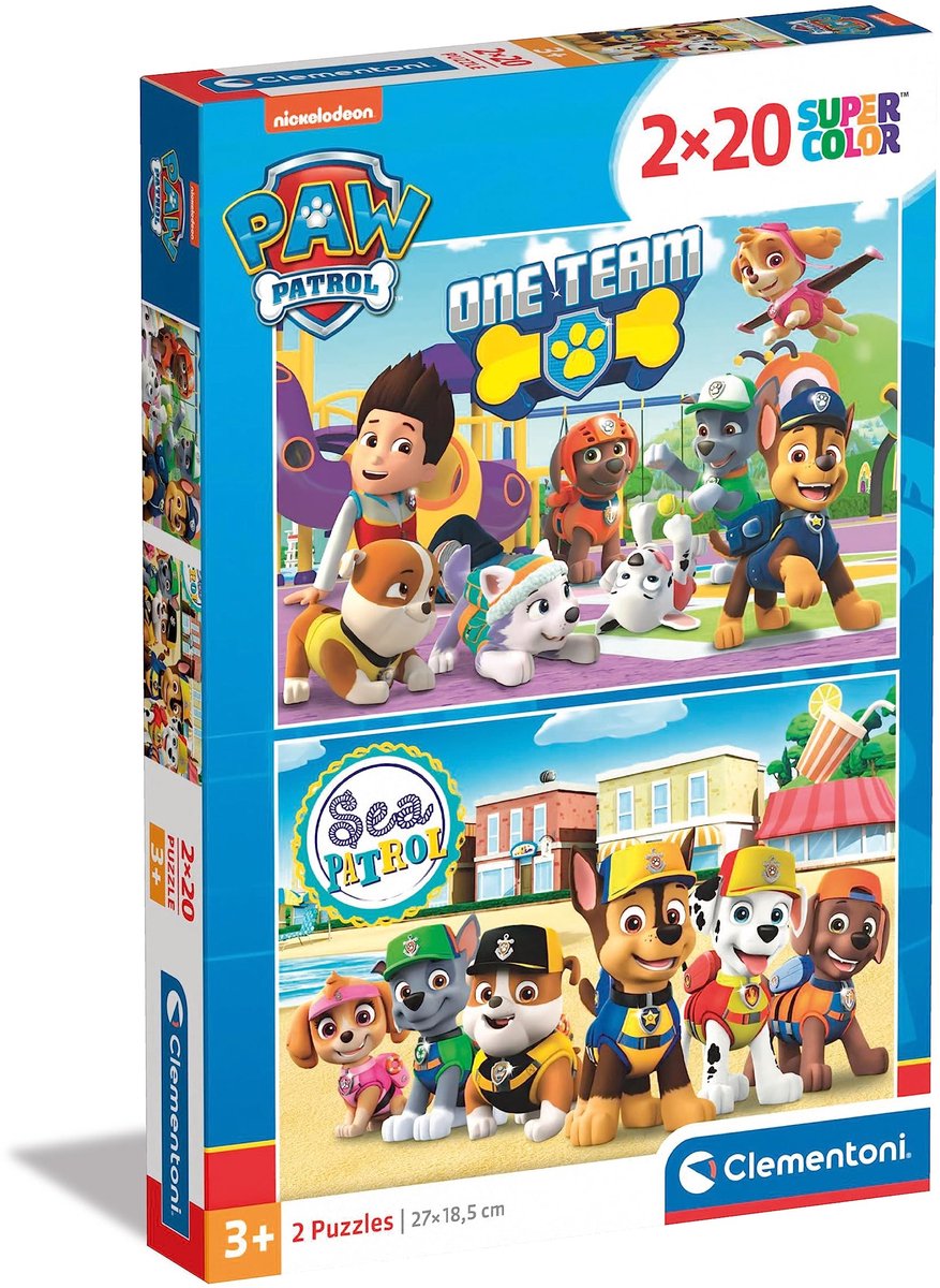 Paw Patrol Puzzel 2 x 20 Stuk - Kinderen vanaf 3 jaar