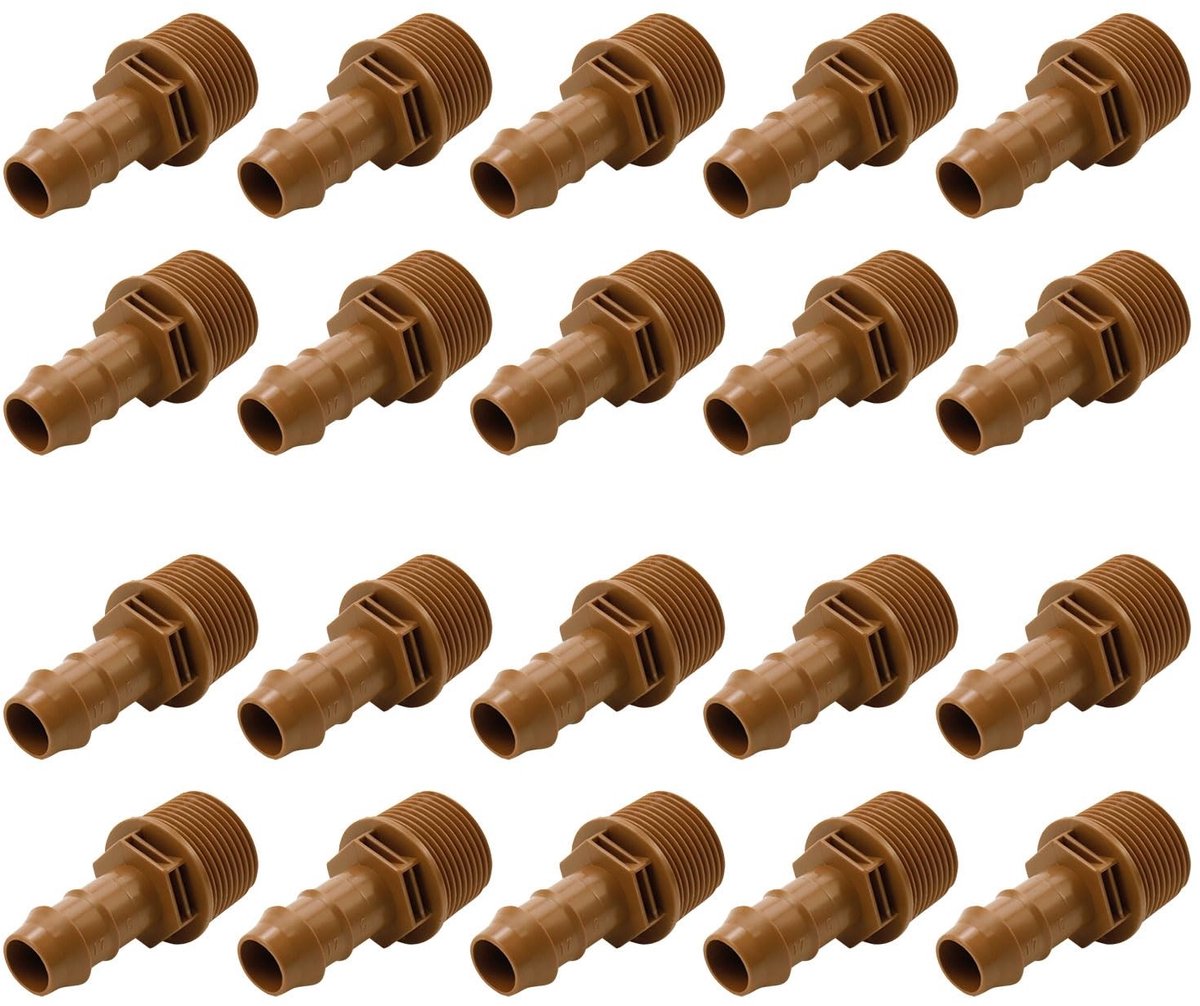 20 Stuks Drip Irrigation Adapter - Bruin - 3/4 naar 1/2 Inch
