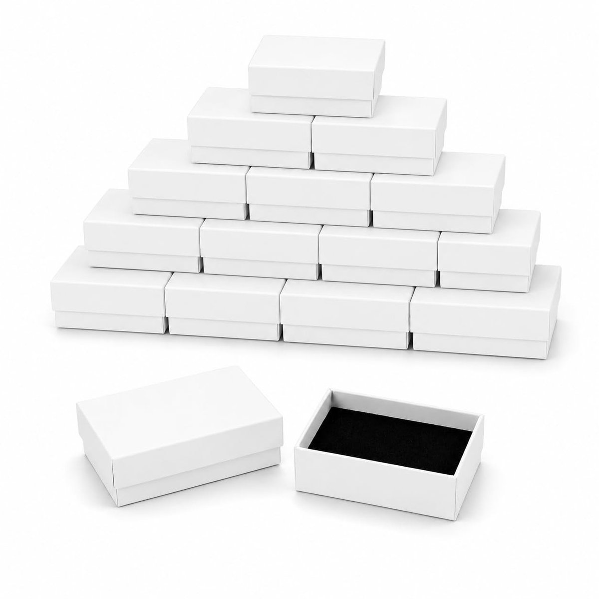 Set van 48 Witte Kartonnen Sieraden Dozen - 8cm x 5cm x 3cm