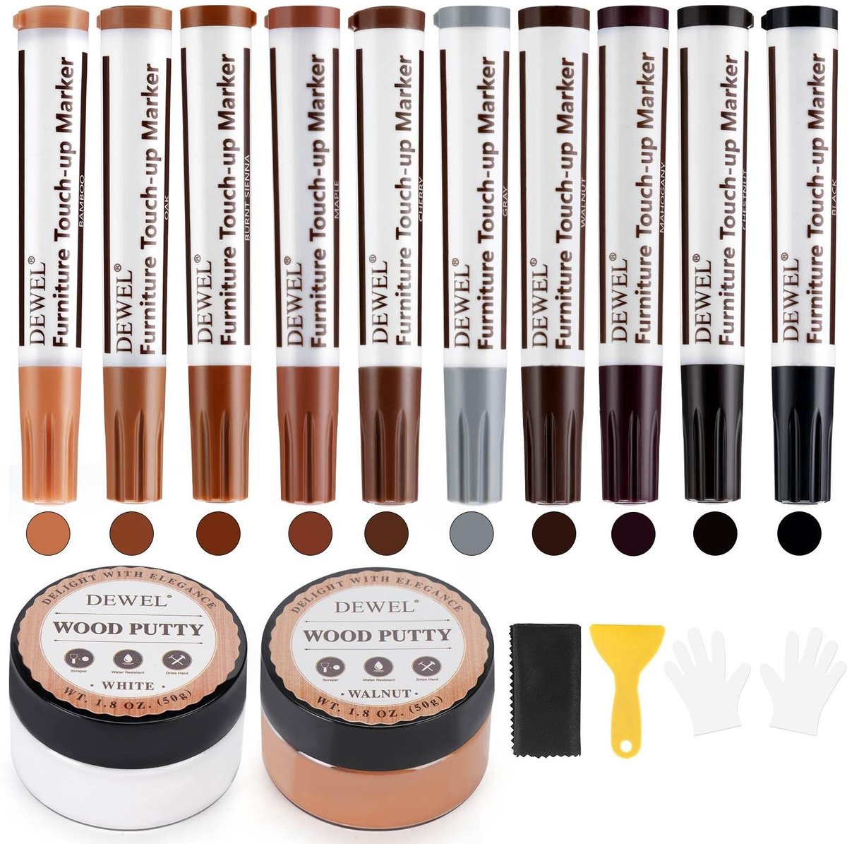 Reparatieset voor Parket - 10 Kleuren Houtmarkeerders