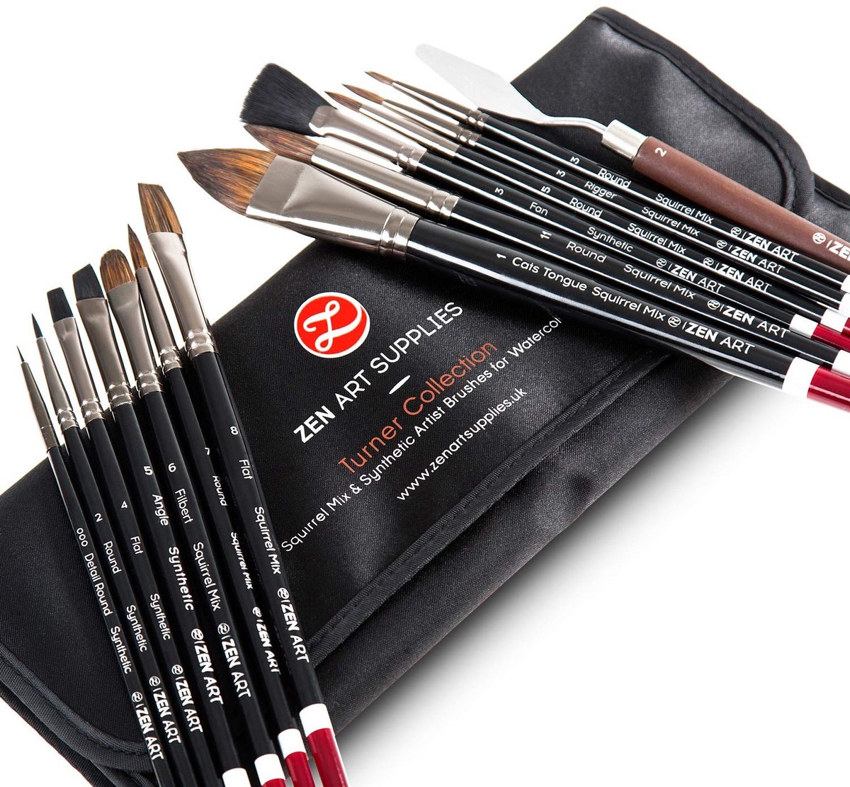 Professionele Waterverf Kwastenset - 14-delig met Palette Knife