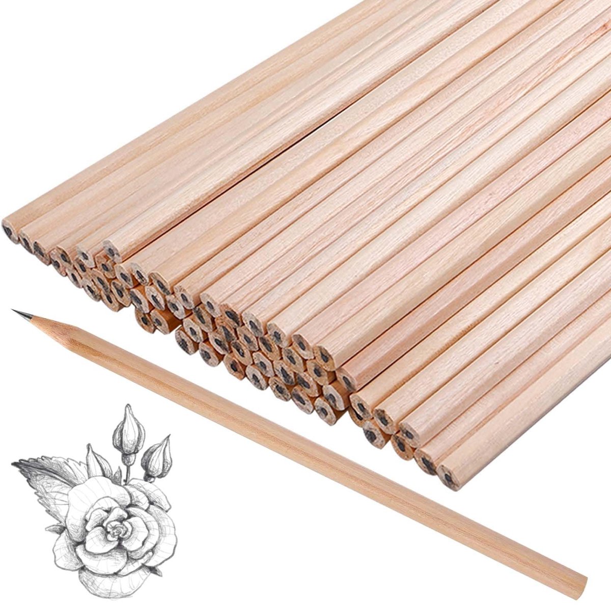Set van 200 HB Houten Potloden - Voor Kinderen en Studenten - 17,8 cm