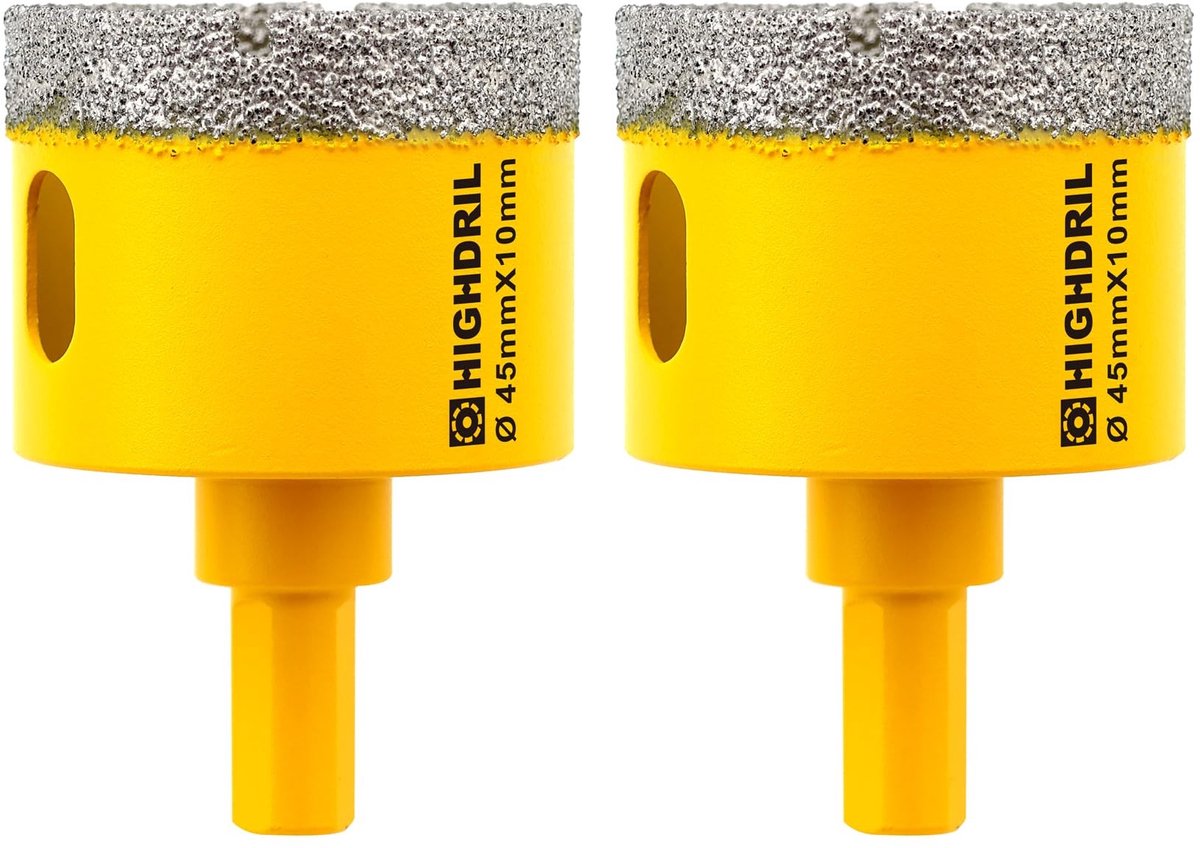 Diamant Boor Set - 2 Stuks - Voor Beton en Tegels - Diameter 45 mm