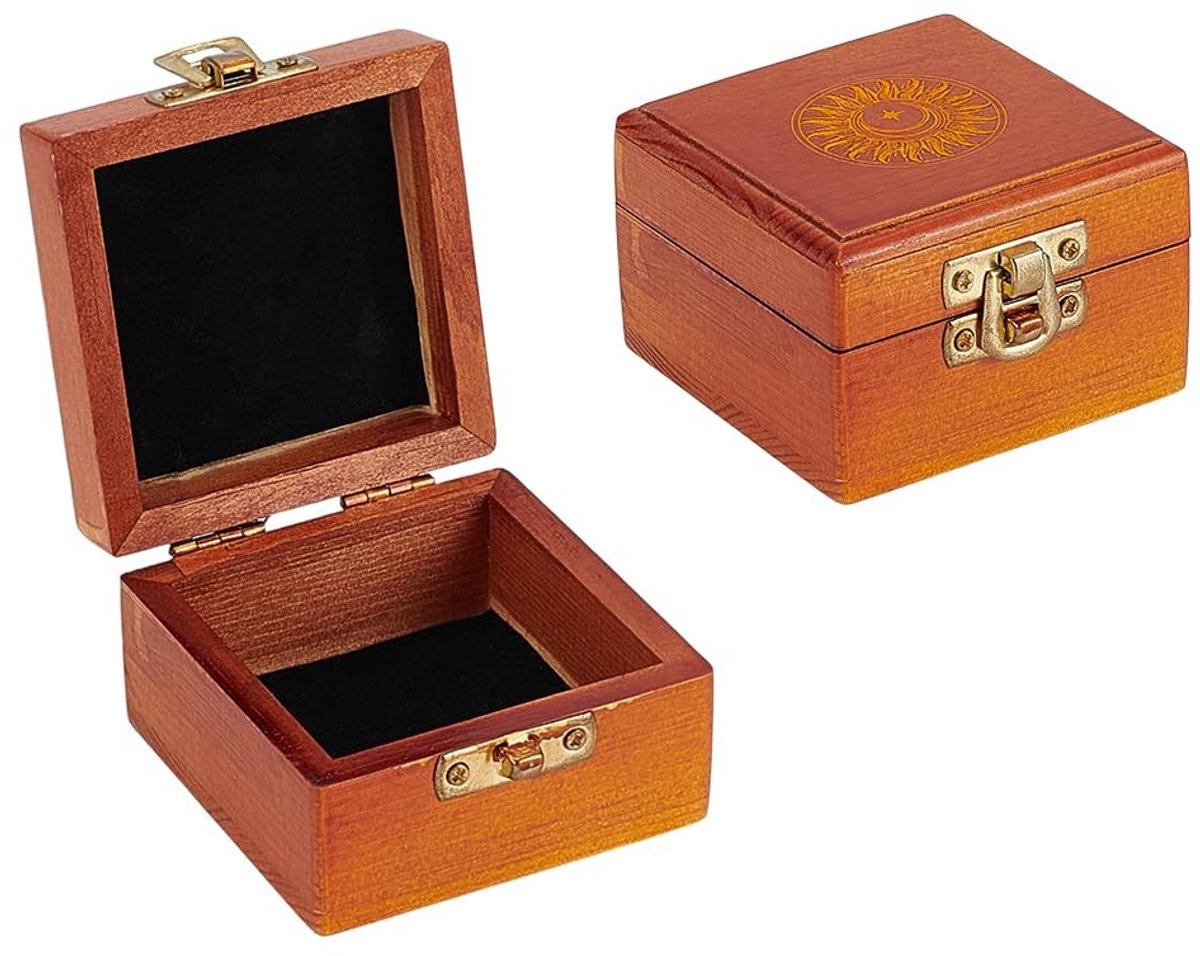 Houten Sieradenbox - Vintage Organisator met Fluweel - Bruin