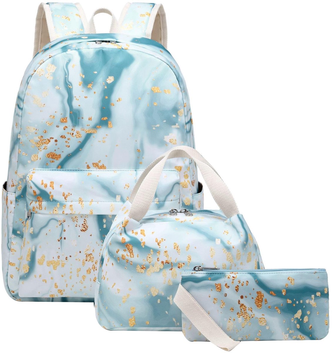 Set van 3 Meisjes Rugzakken met Lunchbag en Pennenzak - Blauw