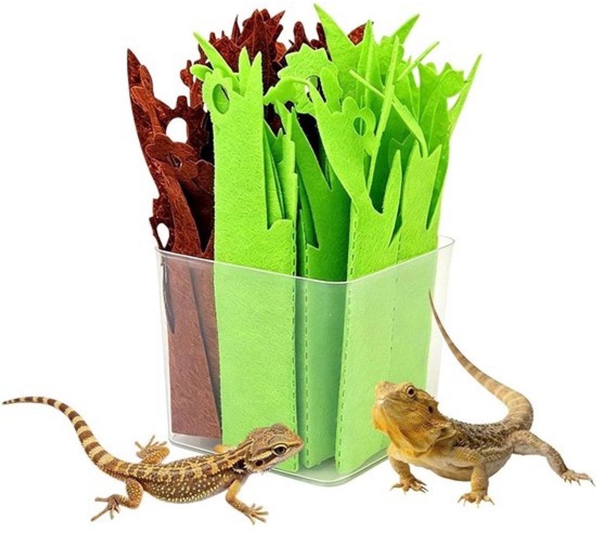 Terrarium Luchtbevochtiger - Vochtigheidsimiterende Nepplant - Reptielen Habitat - Natuurlijke Verdampingstechnologie - 17 x 8 x 8 cm - Groen